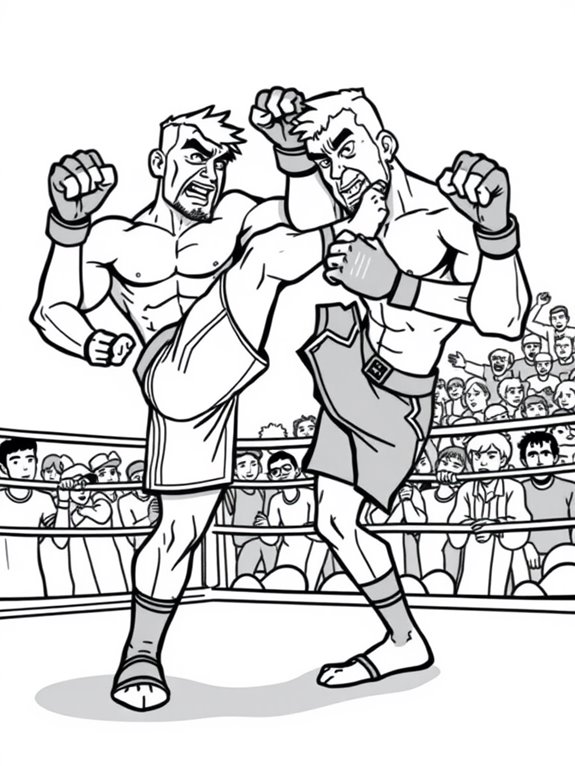 cartoon mma fighter coloring page