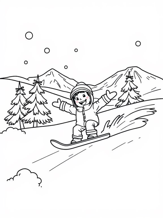 cartoon snowy landscape scene