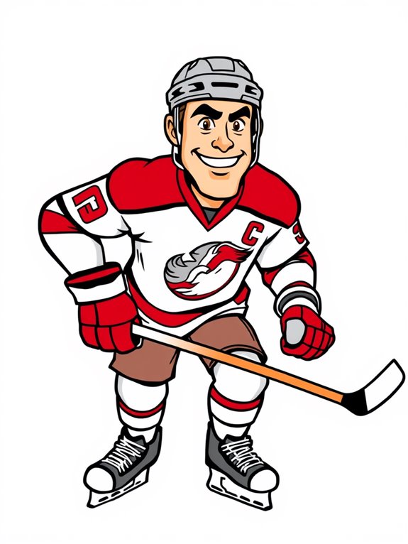 cartoon steve yzerman coloring page