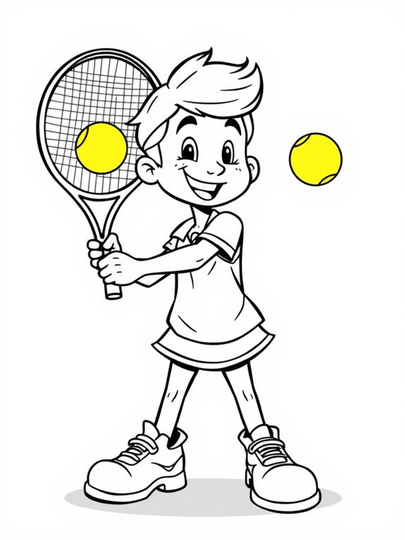 cartoon tennis player serve