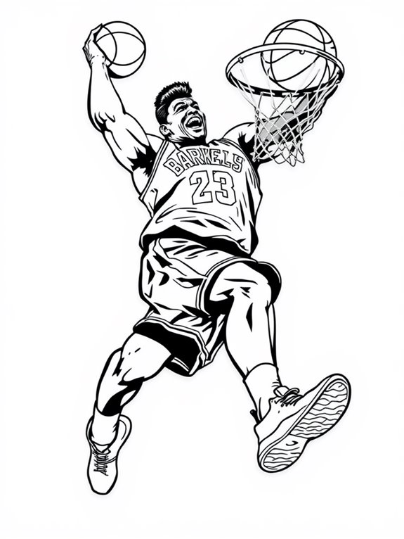 charles barkley dunking illustration