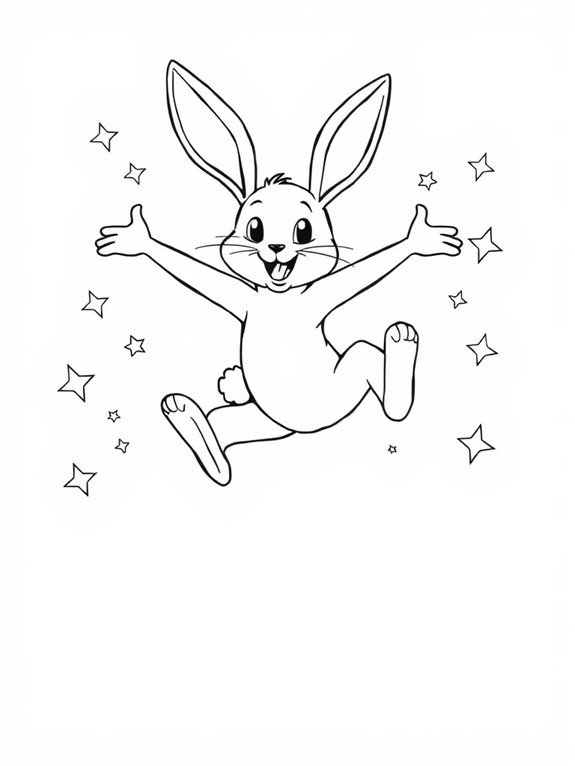 charming bunny gymnastics coloring page