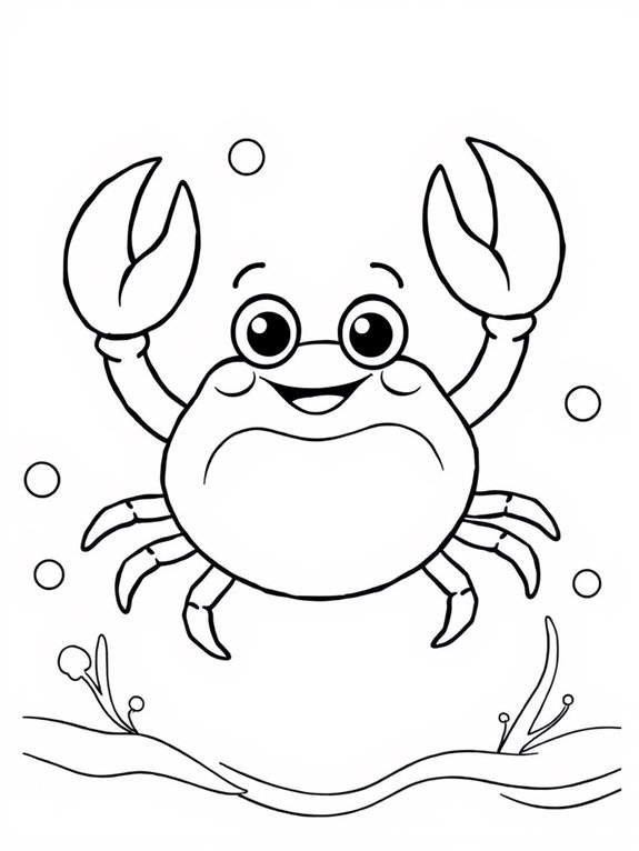 charming crab coloring page