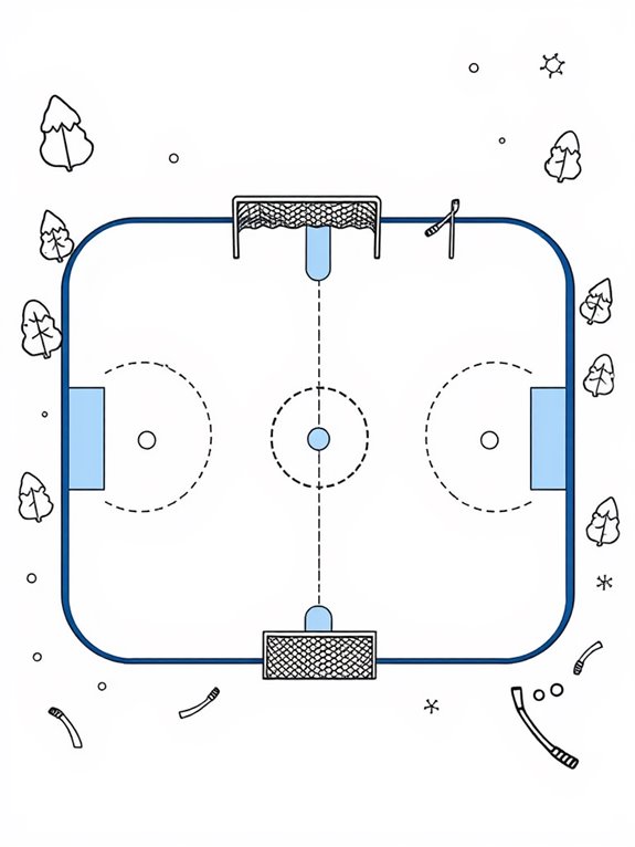 charming hockey rink illustration