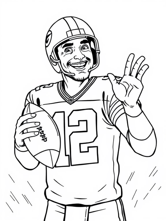 cheerful aaron rodgers illustration