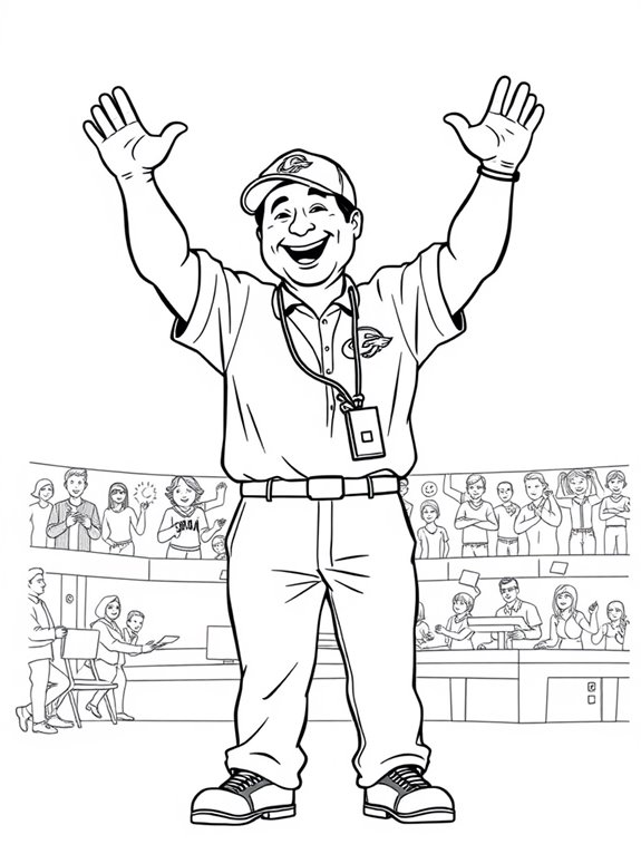 cheerful coach sideline illustration