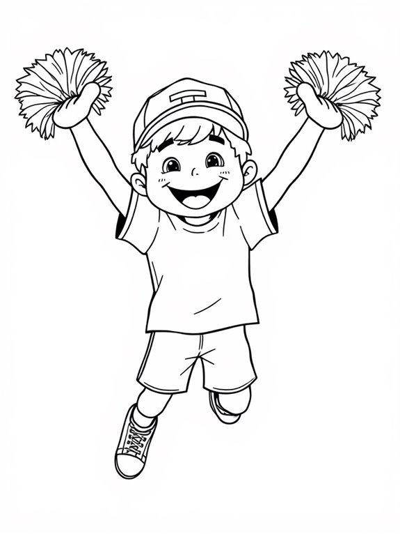 cheerful kid celebrating touchdown