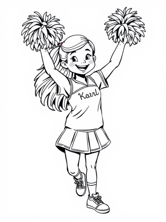 cheerleader coloring page activity