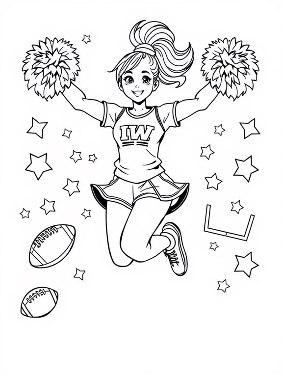 cheerleader super bowl coloring page