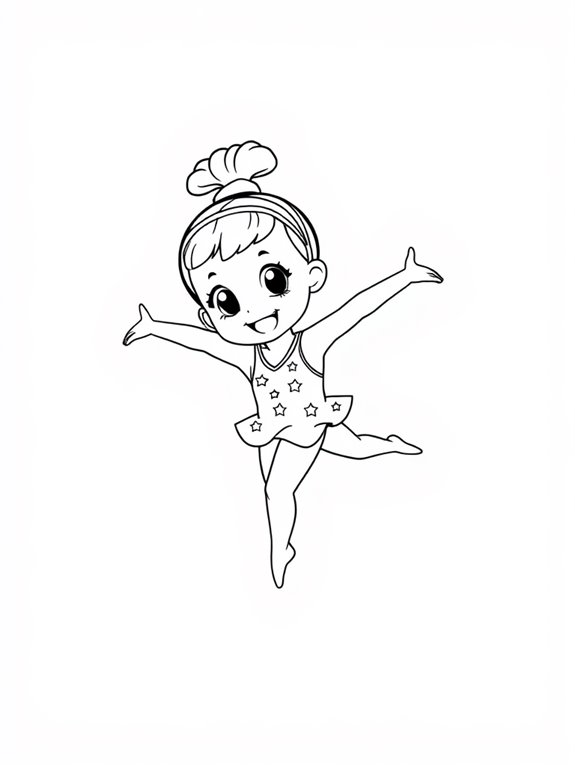 chibi gymnastics coloring page