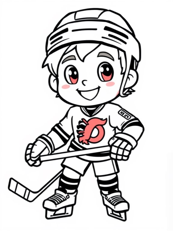 chibi hockey player illustration