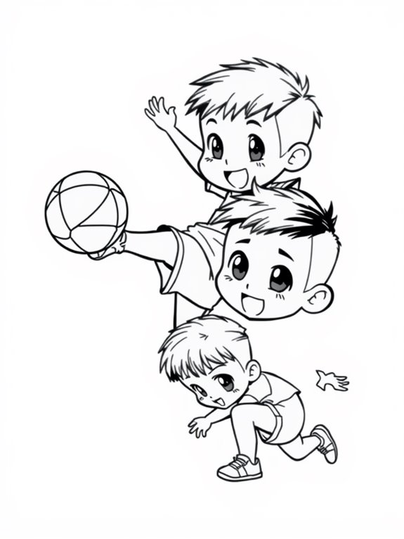 chibi sepak takraw players