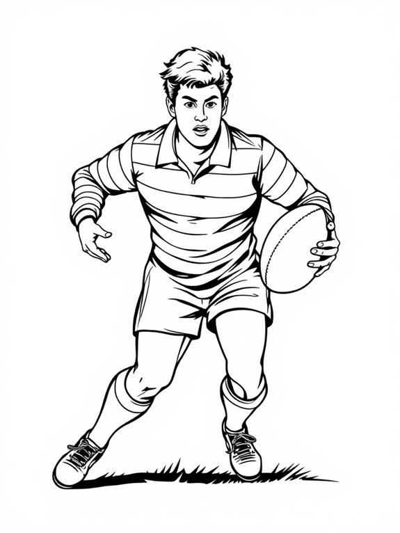 classic rugby player illustration