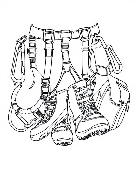 climbing gear coloring page