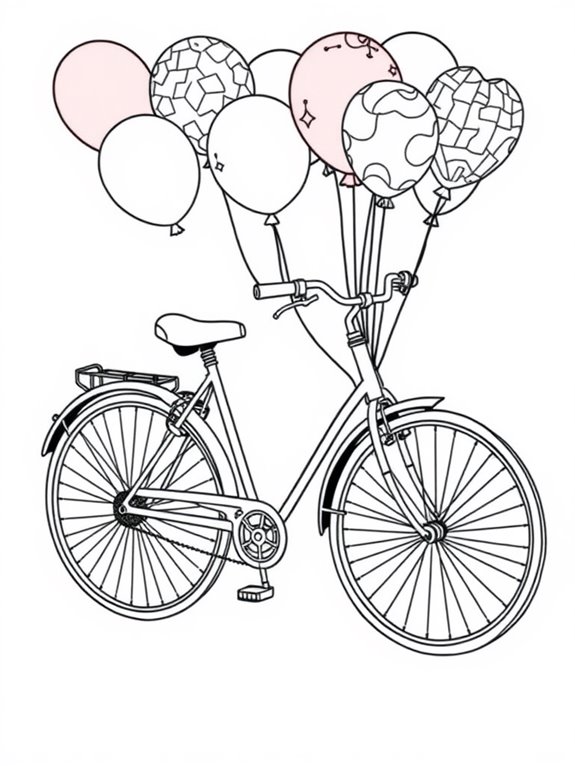 colorful bicycle with balloons