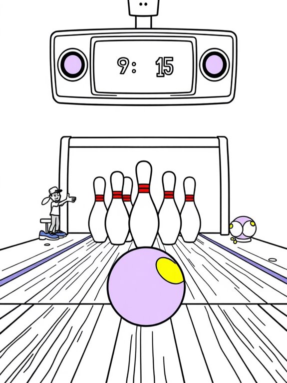 colorful cartoon bowling scene