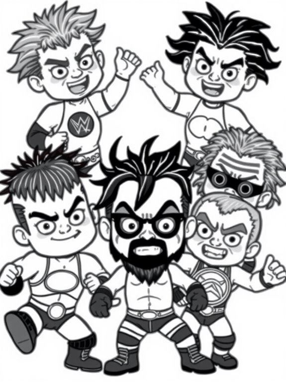 colorful chibi wrestler art