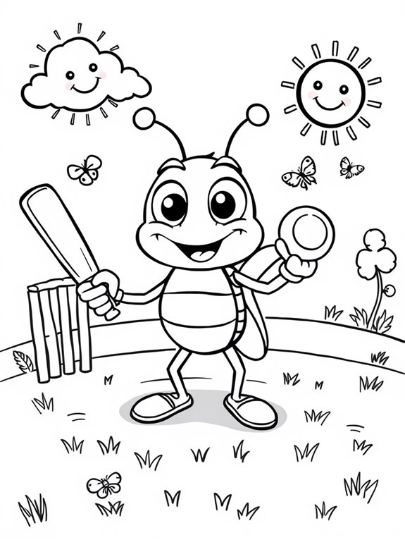 colorful cricket fun activity