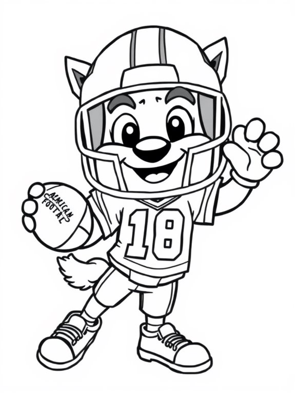 colorful football mascot illustration