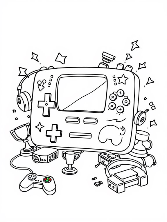 colorful gaming console art