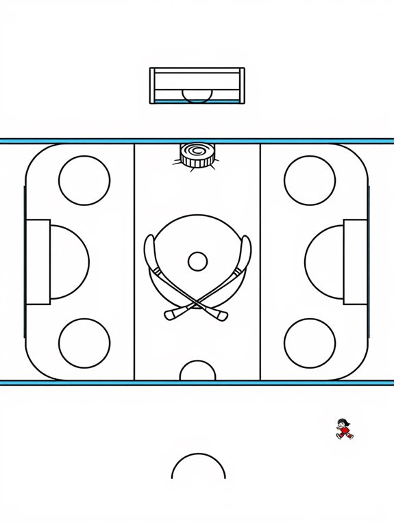 colorful hockey rink scene