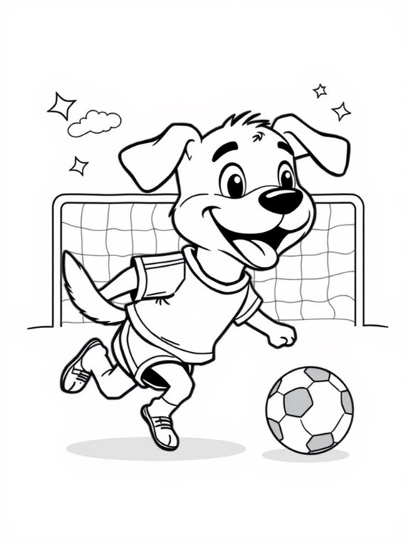 colorful soccer dog illustration