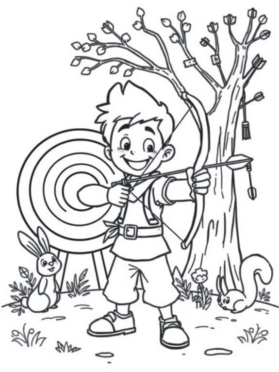 coloring page for archery