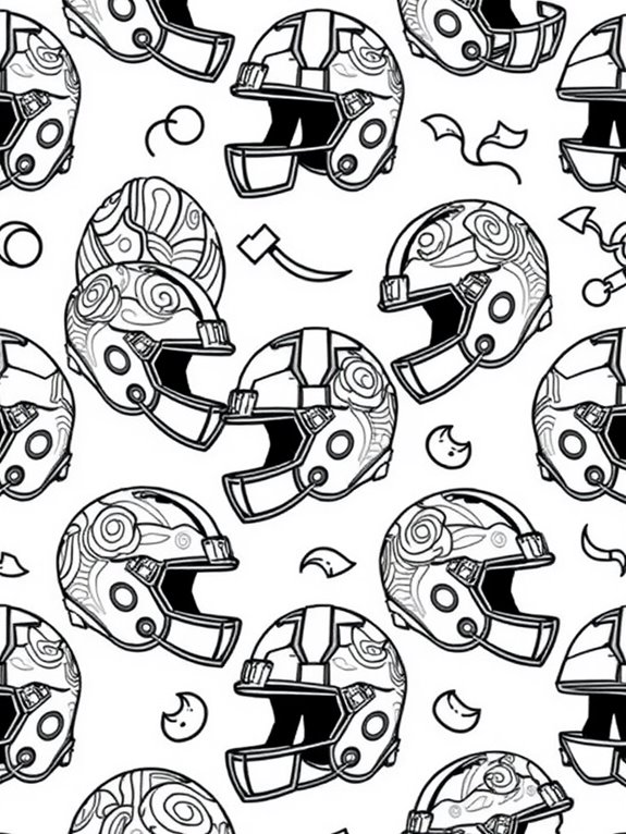 coloring page for helmets