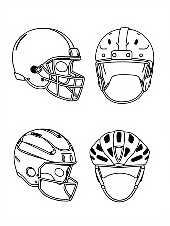 coloring page for helmets