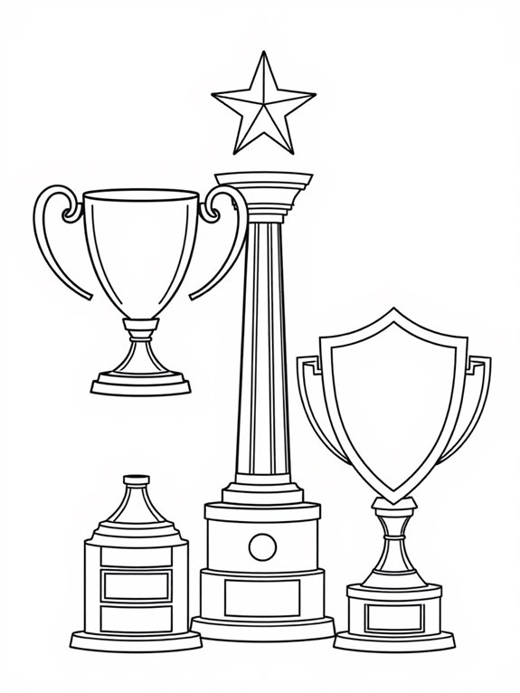 coloring page for trophies