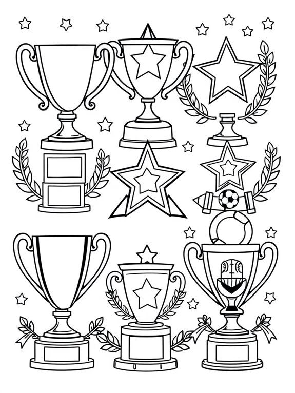 coloring page for trophies