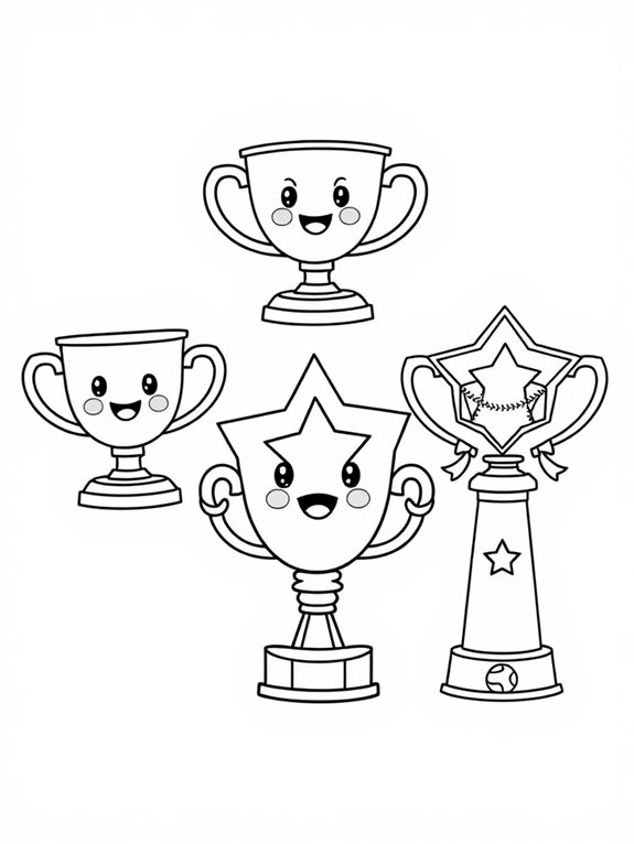 coloring page for trophies