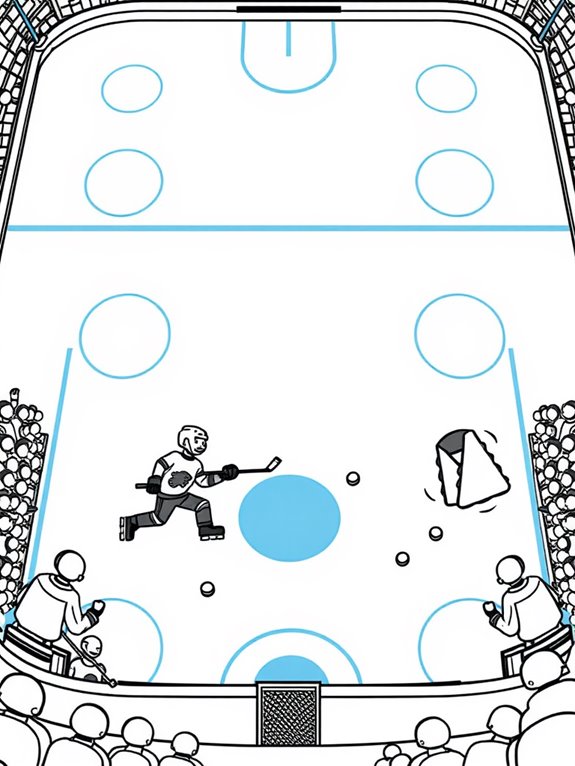 coloring page hockey rink