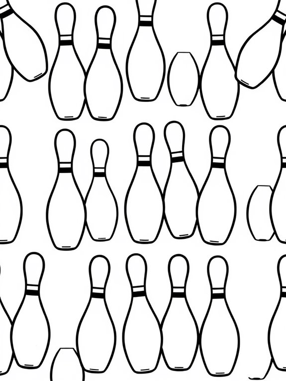 coloring page of bowling pins