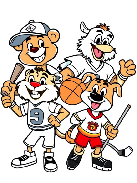 coloring page of mascots