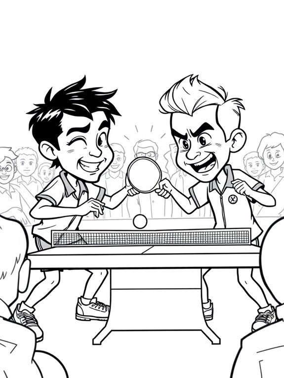 coloring page table tennis