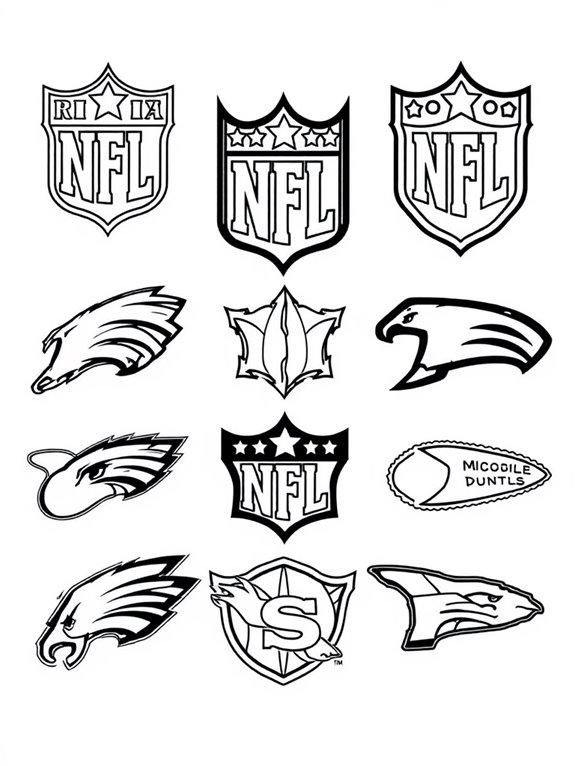 creative nfl logo coloring