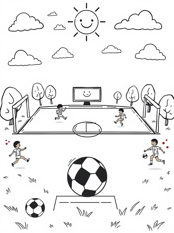 creative soccer field illustration