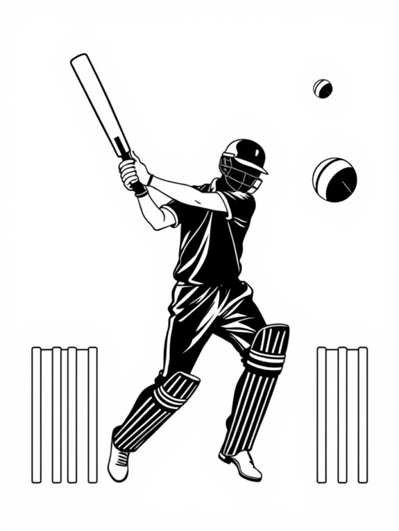 cricketers coloring page design