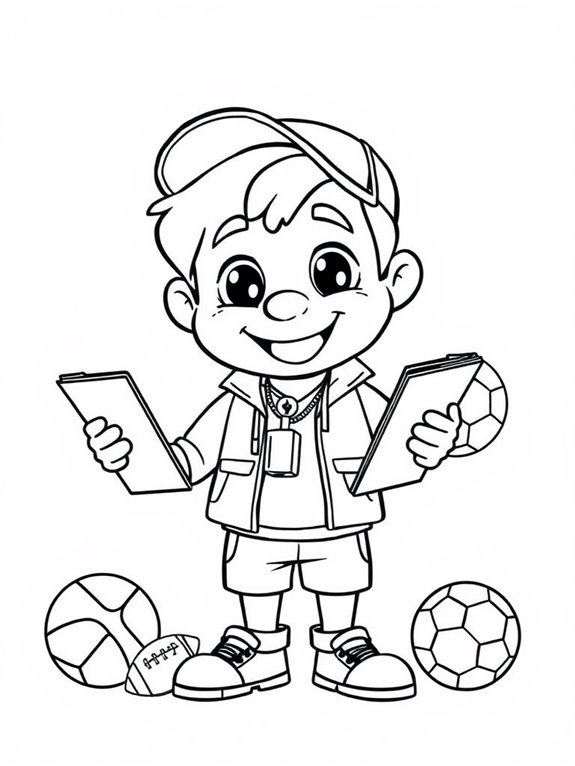 cute cartoon coach illustration