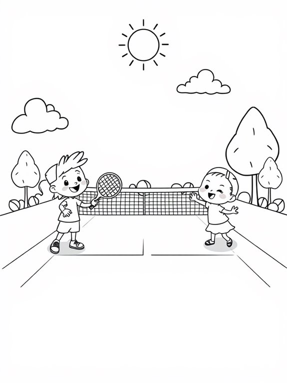 cute cartoon tennis players