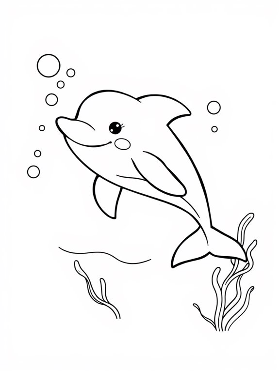 cute dolphin coloring page