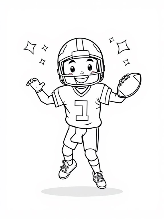 cute football quarterback coloring