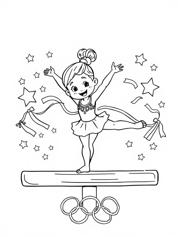 cute gymnast coloring page