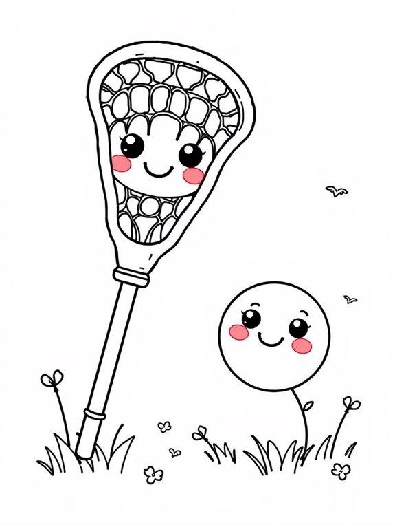 cute lacrosse gear illustration