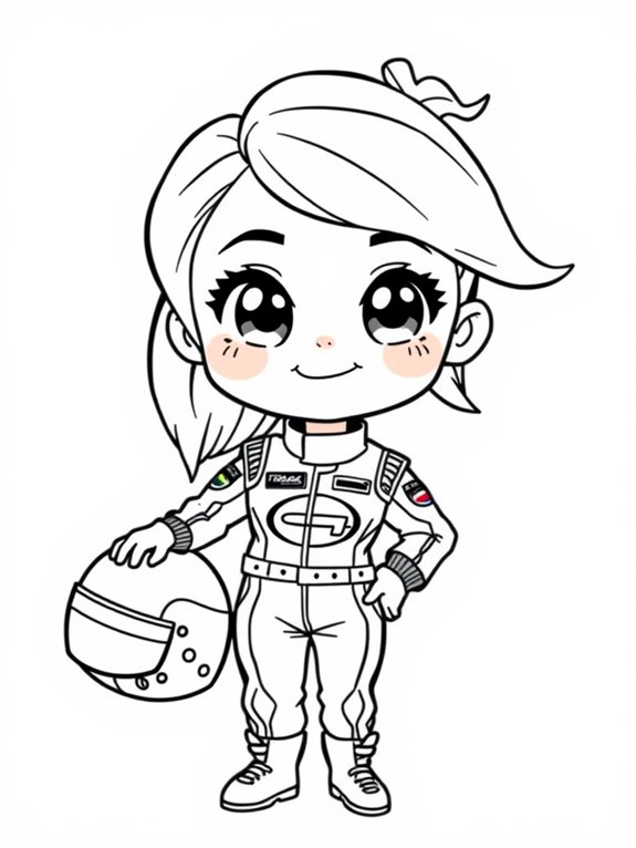 cute racing driver illustration