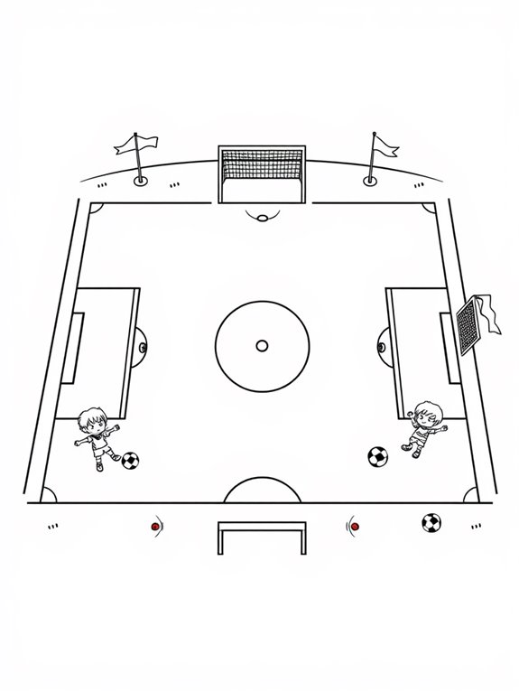 cute soccer field illustration