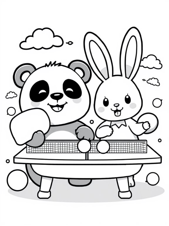 cute table tennis characters