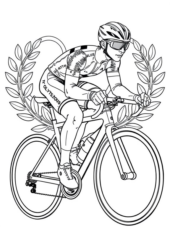 cycling olympic champions coloring page