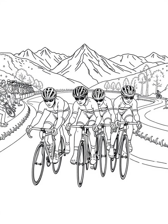 cycling team coloring activity